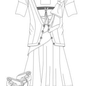 女士外套裙装设计矢量图