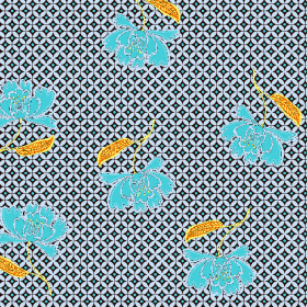 几何圆形牡丹花朵矢量图服装纺织面料水印数码印花金昌花型