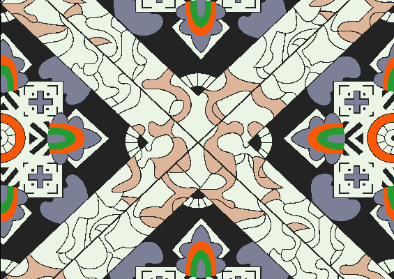 几何复古花纹印花矢量图服装纺织面料水印数码印花金昌花型素材