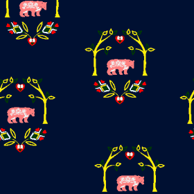 几何花纹动物棕熊矢量图服装纺织面料水印数码印花金昌花型素材
