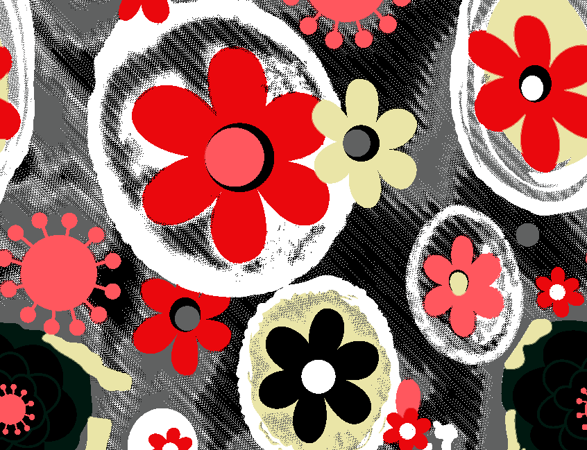 几何花卉矢量图服装纺织面料水印数码印花金昌花型素材