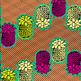 几何格子菠萝拼接矢量图服装纺织面料水印数码印花金昌花型素材