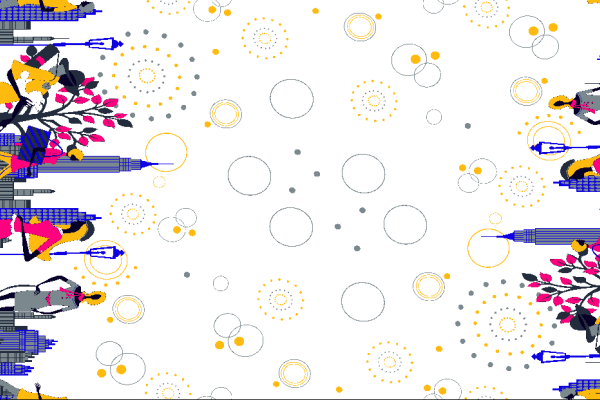 几何人物城市圆圈矢量图服装纺织面料水印数码印花金昌花型素材