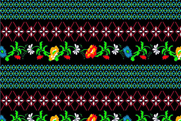 几何图案花卉拼接矢量图服装纺织面料数码印花花型素材