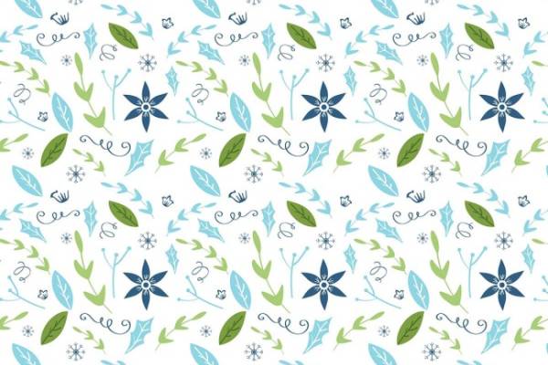 清新几何植物叶子拼接矢量图服装纺织面料数码印花花型素材