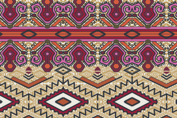 复古几何花纹矢量图服装纺织面料数码印花花型素材