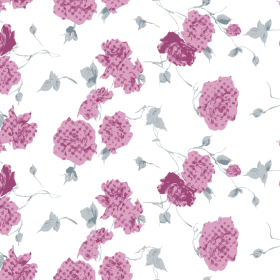 植物玫瑰花卉矢量图服装纺织面料数码印花花型素材