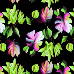 绿色植物叶子矢量图服装纺织面料数码印花花型素材