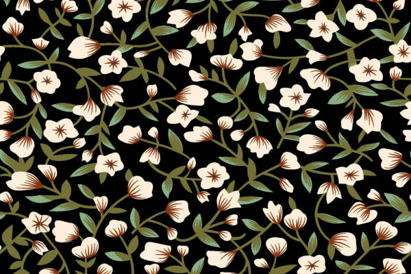 植物小碎花拼接矢量图服装纺织面料数码印花花型素材