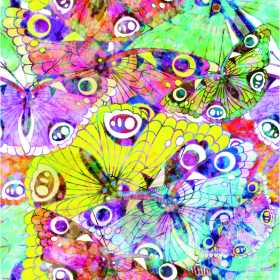 昆虫蝴蝶花纹矢量图服装纺织面料数码印花花型素材