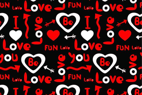 几何字母love心形箭头矢量图服装纺织面料数码印花花型素材