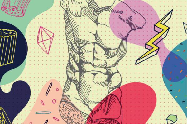 多彩几何图纹人物图案矢量图服装纺织面料数码印花花型素材