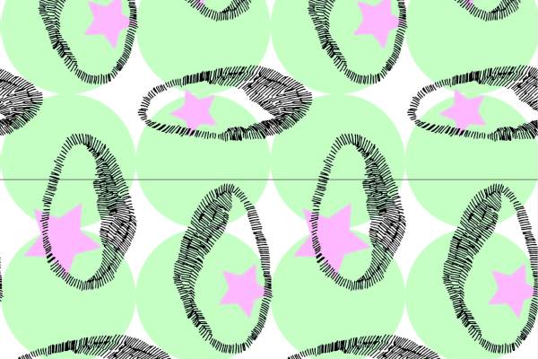 圆形线条五角星拼接矢量图服装纺织面料数码印花花型素材