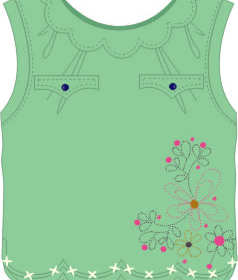 童装无袖上衣设计矢量图