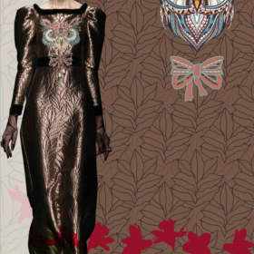 服装定位印花猫头鹰矢量图