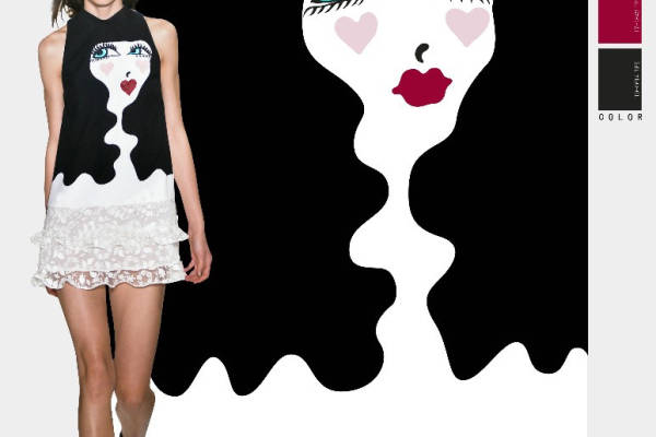 卡通裁片人物印花矢量图服装裁片印花素材