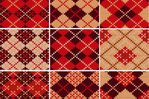 针织面料几何图案印花花型服装纺织面料数码印花素材矢量图