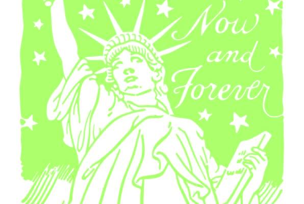 自由女神几何字母矢量图服装裁片T恤烫图印花花型素材