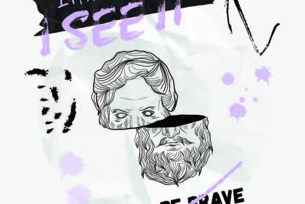 人物头像几何字母拼接矢量图服装裁片T恤烫图印花花型素材