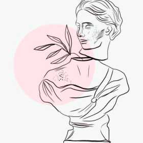 几何线条拼接人物头像花朵矢量图服装裁片T恤烫图印花花型素材