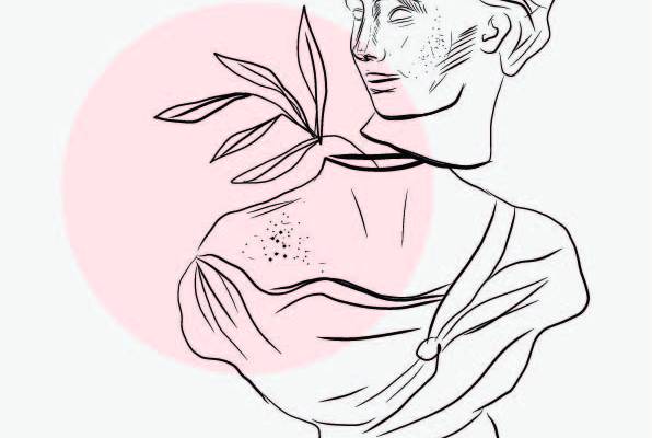 几何线条拼接人物头像花朵矢量图服装裁片T恤烫图印花花型素材