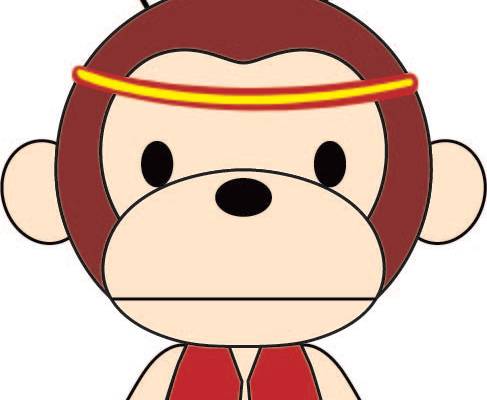 47款可爱卡通猴子矢量图案服装裁片烫图印花花型素材