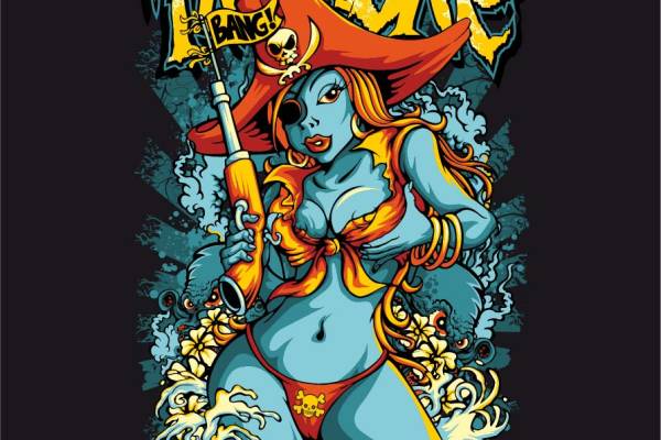 卡通人物字母涂鸦矢量图服装裁片T恤烫图印花花型素材