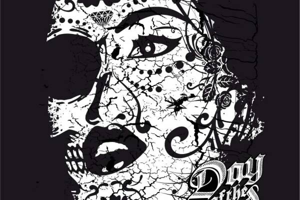 人物头像几何线条拼接矢量图字母印花服装面料数码印花花型素材