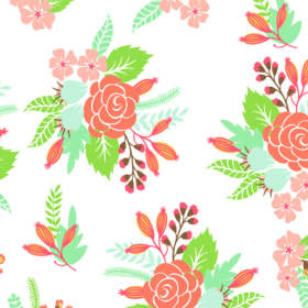 水彩植物花卉印花矢量图服装纺织面料数码印花花型素材