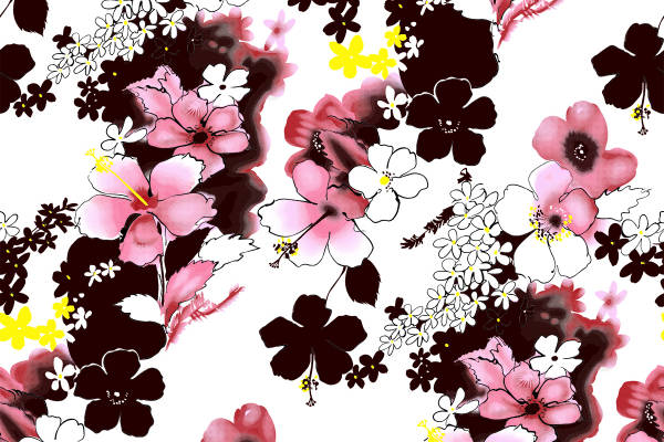 植物花朵矢量图服装纺织面料数码印花花型素材
