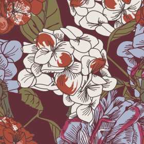 多彩几何植物花朵拼接矢量图服装纺织面料数码印花花型素材