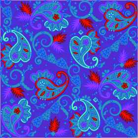 心形几何腰果花纹矢量图服装纺织面料数码印花花型素材