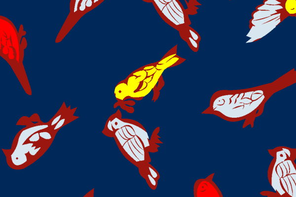 几何小鸟印花矢量图服装纺织面料水印数码印花金昌花型素材