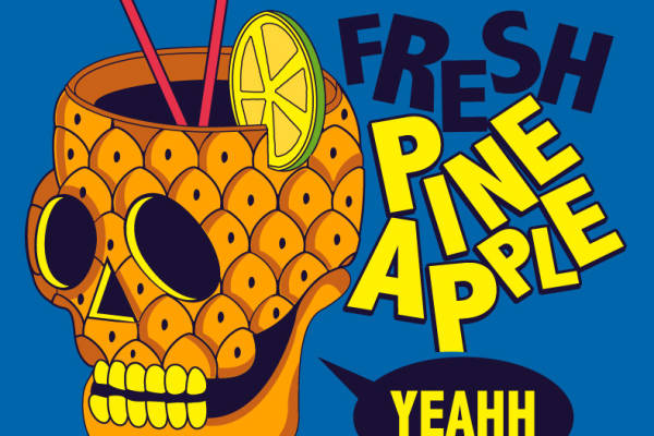 骷髅头字母裁片矢量图服装T恤烫图印花花型素材