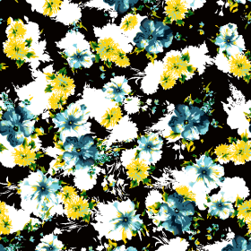 植物菊花印花矢量图服装纺织面料水印数码印花金昌花型素材