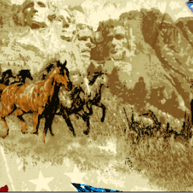 动物骏马国旗印花矢量图服装纺织面料水印数码印花金昌花型素材