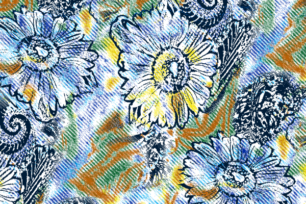 几何涂鸦菊花印花矢量图服装纺织面料水印数码印花金昌花型素材