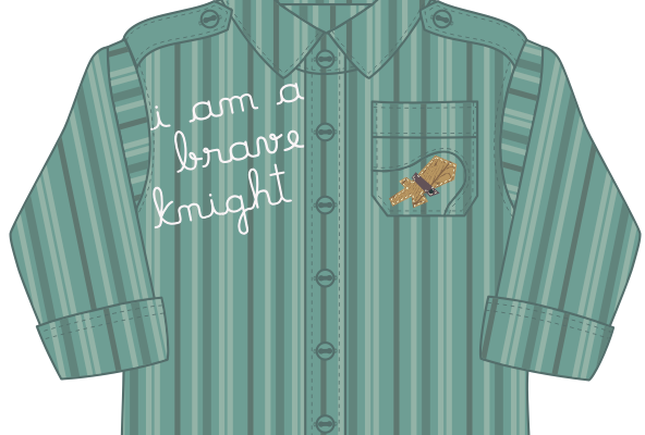 儿童衬衫服装设计矢量图字母花型