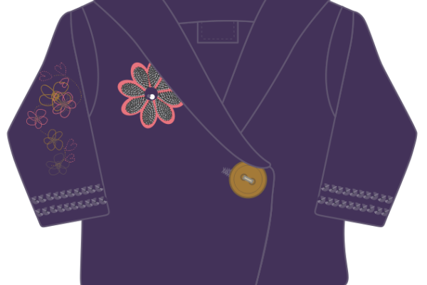 儿童上衣外套设计矢量图几何花朵花纹