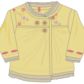 儿童上衣外套设计矢量图几何植物花纹花型