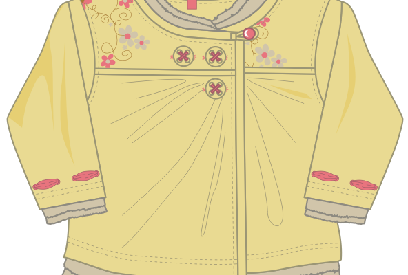 儿童上衣外套设计矢量图几何植物花纹花型