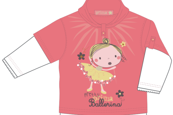 儿童长袖上衣卫衣设计矢量图卡通人物花朵花纹