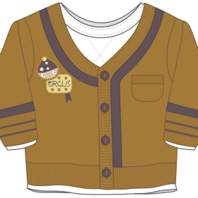 儿童上装小毛衣设计矢量图