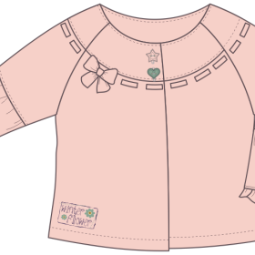 儿童上衣设计矢量图蝴蝶结装饰