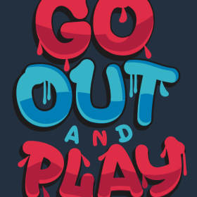 卡通字体印花设计矢量图服装裁片T恤烫图印花花型素材