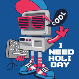 卡通机器人字母印花矢量图服装裁片T恤烫图印花花型素材