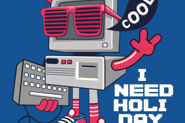 卡通机器人字母印花矢量图服装裁片T恤烫图印花花型素材