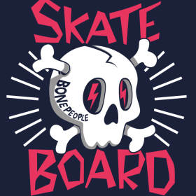 卡通骷髅头字母印花矢量图服装裁片T恤烫图印花花型素材