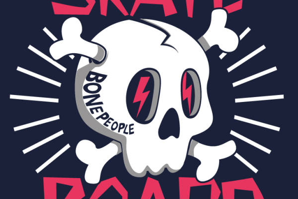 卡通骷髅头字母印花矢量图服装裁片T恤烫图印花花型素材