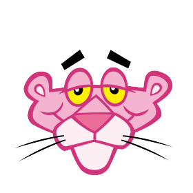 潮流顽皮粉红豹卡通可爱服装印花烫画图案AI矢量设计图